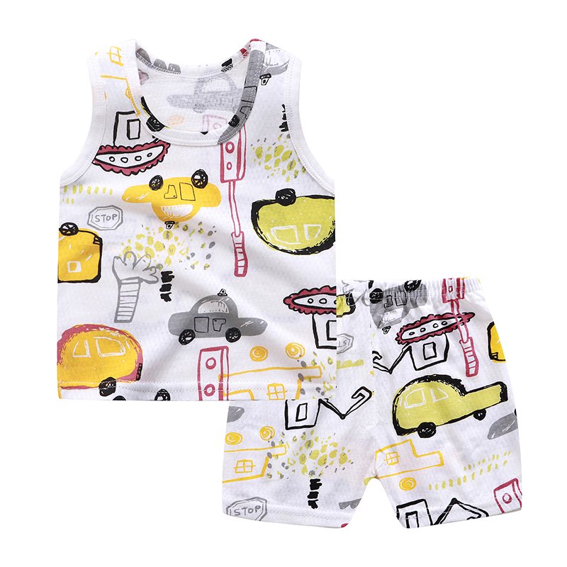 Wholesale Price Boys Children's Vest Clothing Sets Baby Sleeveless Suit for Summer Kids Clothes