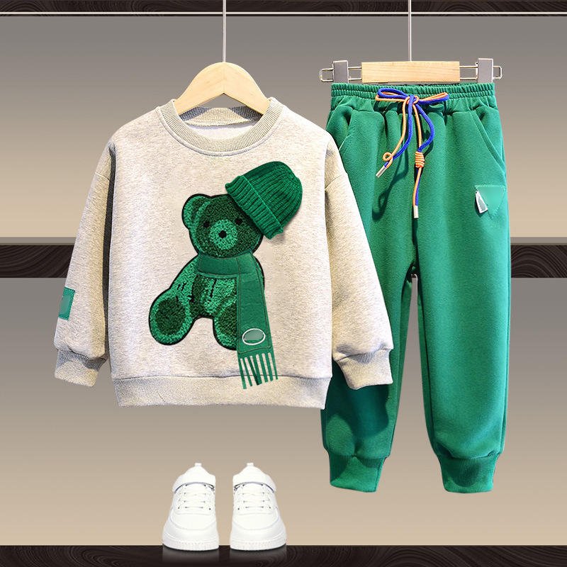 Wholesale Baby Clothes Spring Autumn Boys And Girls Clothing Sets Cute Bear O-neck Pullover Sweatshirt Baby Clothes Unisex