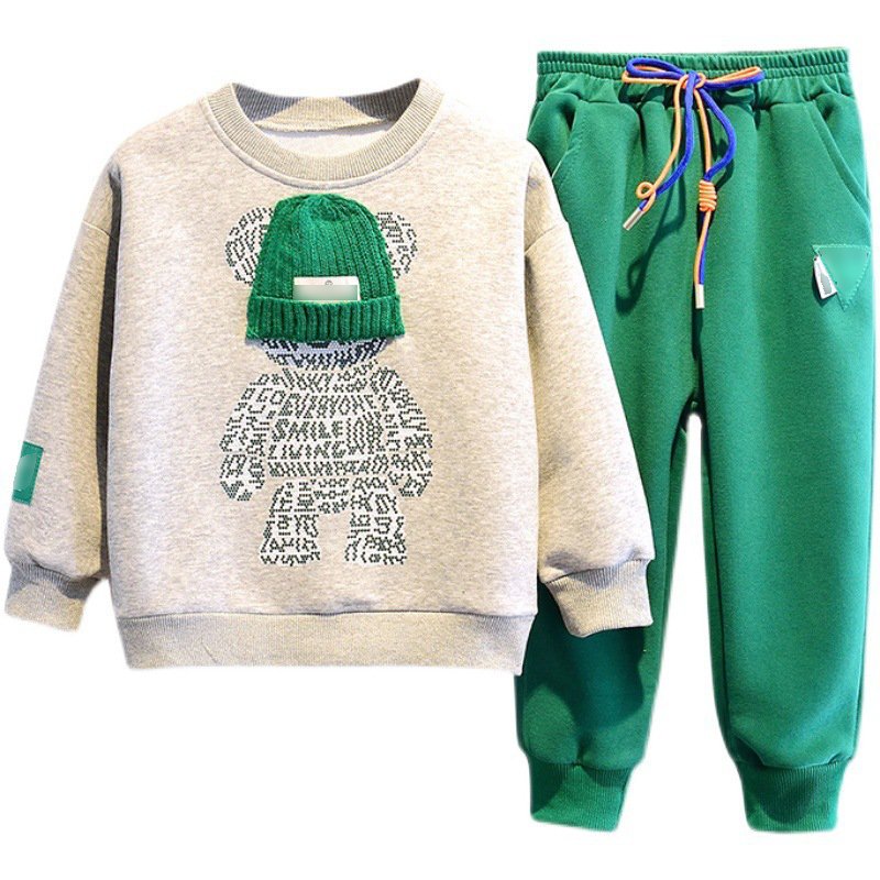Wholesale Baby Clothes Spring Autumn Boys And Girls Clothing Sets Cute Bear O-neck Pullover Sweatshirt Baby Clothes Unisex