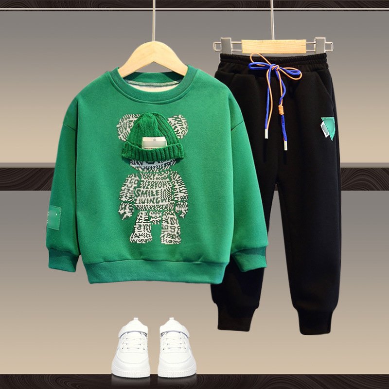 Wholesale Baby Clothes Spring Autumn Boys And Girls Clothing Sets Cute Bear O-neck Pullover Sweatshirt Baby Clothes Unisex