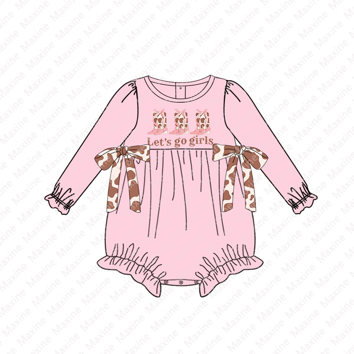 Maxine Design Boy Clothing Set Boots Embroidery Kids Clothing Custom Print & Applique Children's Clothing Set