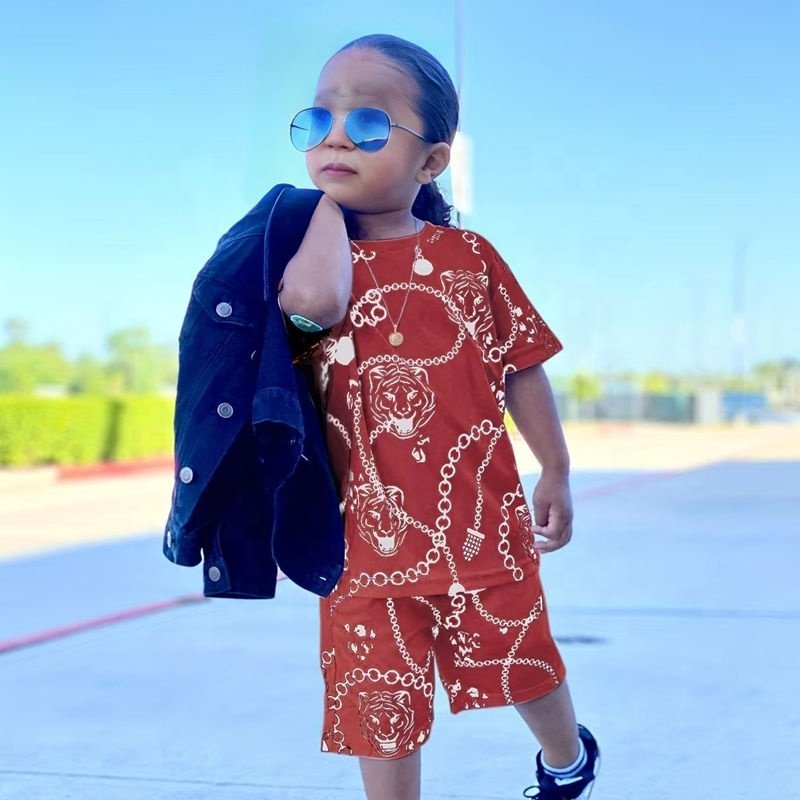 Summer Trend 2 3 4 5 6 Year Old Age Hip Hop Toddler Boy Child Clothes Street Kids Wear Wholesale Fashion Cool Boys Clothing Sets