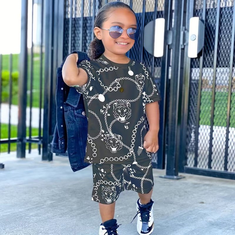 Summer Trend 2 3 4 5 6 Year Old Age Hip Hop Toddler Boy Child Clothes Street Kids Wear Wholesale Fashion Cool Boys Clothing Sets