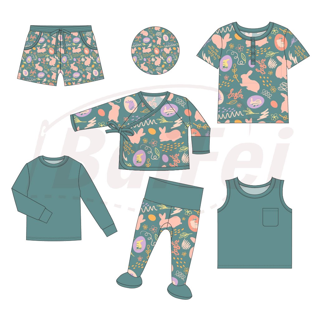 Factory Manufacturer Baby Clothes Long Sleeve Bamboo Baby Clothing Set custom easter Unisex Baby Bamboo Kids Pajama Set