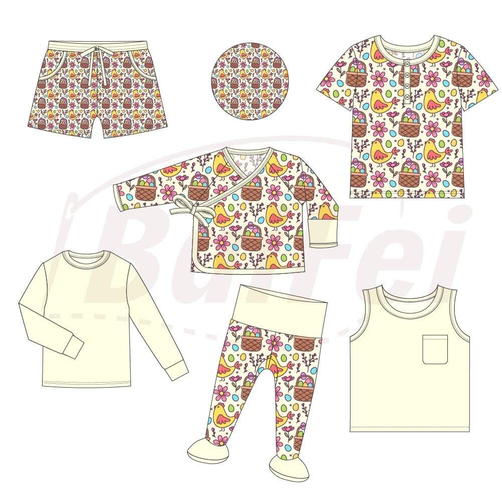 Factory Manufacturer Baby Clothes Long Sleeve Bamboo Baby Clothing Set custom easter Unisex Baby Bamboo Kids Pajama Set