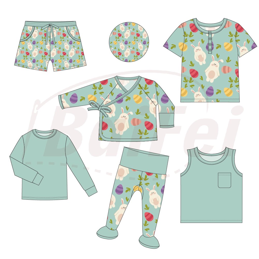 Factory Manufacturer Baby Clothes Long Sleeve Bamboo Baby Clothing Set custom easter Unisex Baby Bamboo Kids Pajama Set
