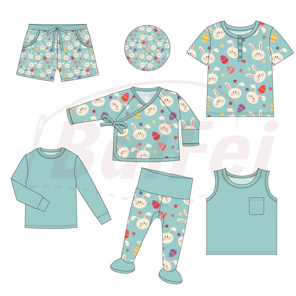 Factory Manufacturer Baby Clothes Long Sleeve Bamboo Baby Clothing Set custom easter Unisex Baby Bamboo Kids Pajama Set