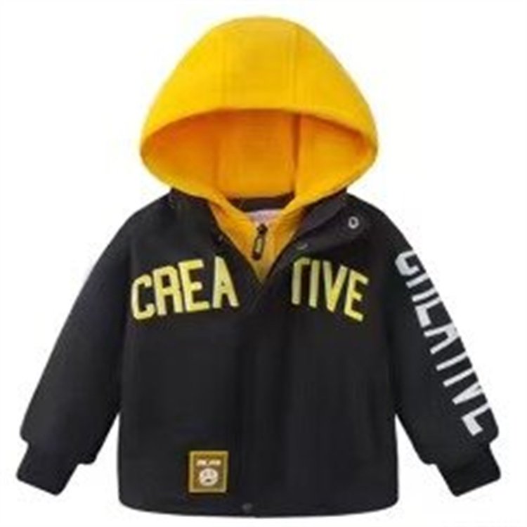 Manufacturers Direct Sales Standard Thickness Leather Tag boys' Fake Two - Piece Coats Jacket For Children