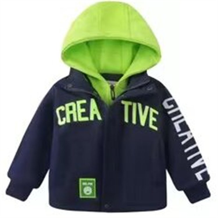 Manufacturers Direct Sales Standard Thickness Leather Tag boys' Fake Two - Piece Coats Jacket For Children