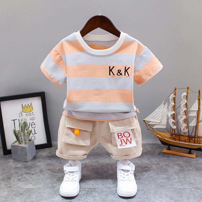 Baby boy summer clothing new infant children's clothing summer clothing camouflage short-sleeved two-piece set