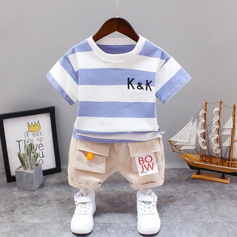 Baby boy summer clothing new infant children's clothing summer clothing camouflage short-sleeved two-piece set
