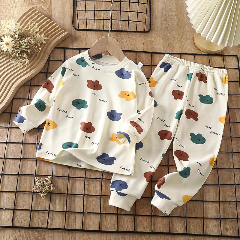 Wholesale of children's plush warm home clothing and underwear sets