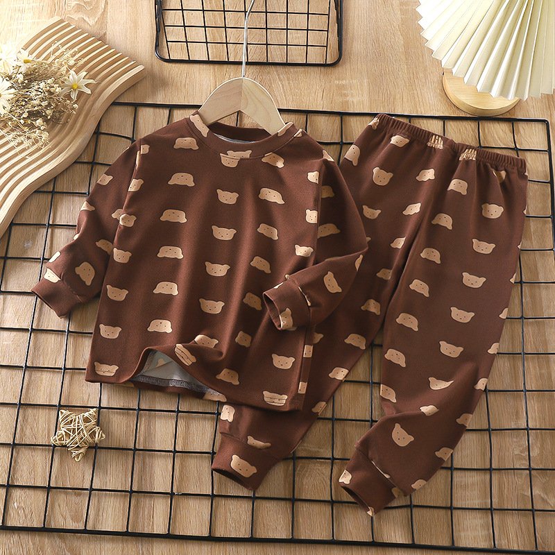 Wholesale of children's plush warm home clothing and underwear sets