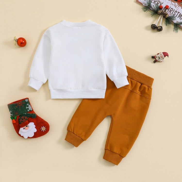 kids clothing sets for boys kids two piece sets boys baby boy clothes set 12 - 18 months Cartoon print top + solid color pants