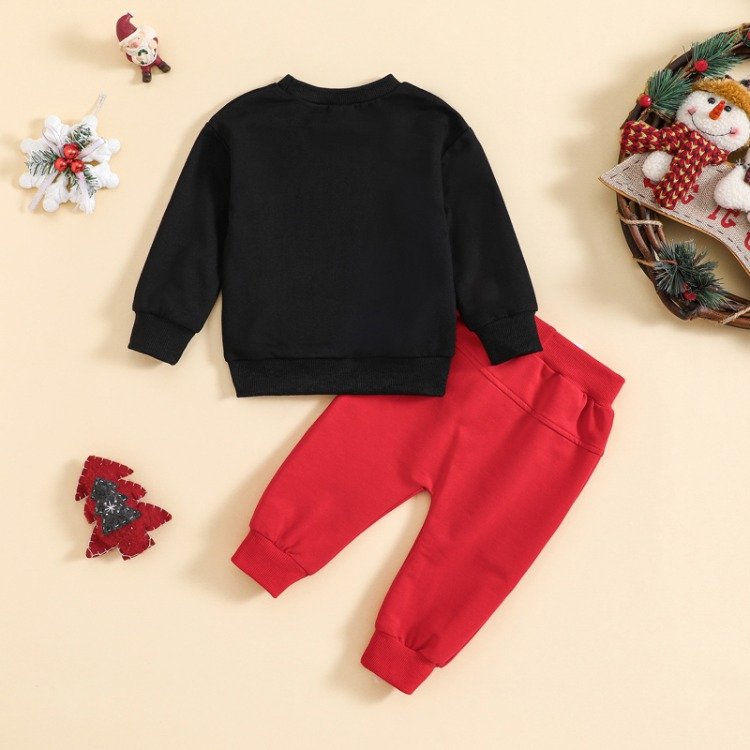 kids clothing sets for boys kids two piece sets boys baby boy clothes set 12 - 18 months Cartoon print top + solid color pants