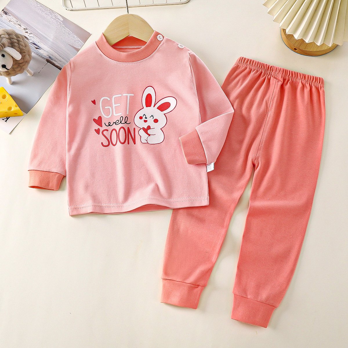 Children's underwear set cotton boys pajamas baby clothes warm girls' homewear autumn clothes wholesale