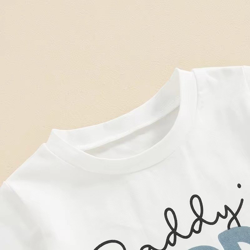 Toddler Boys Summer Outfits Letter Print Short Sleeve T-Shirt and Shorts for 2 Piece Vacation Clothes Set