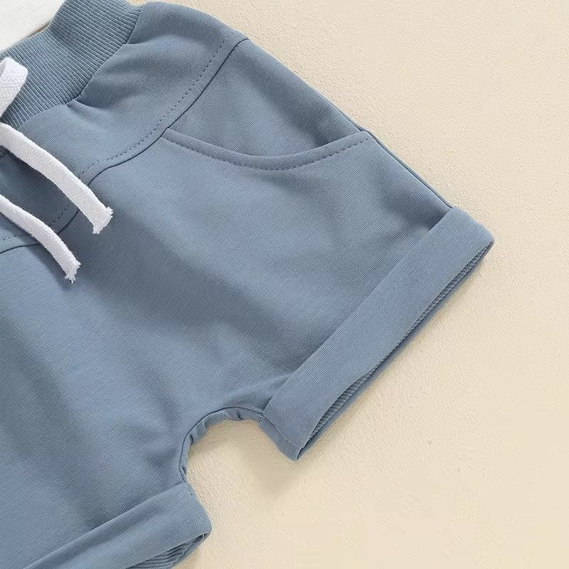 Toddler Boys Summer Outfits Letter Print Short Sleeve T-Shirt and Shorts for 2 Piece Vacation Clothes Set