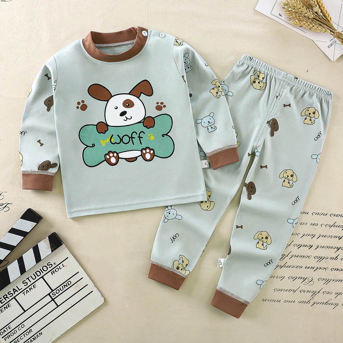 Wholesale Custom Fashion Kids Girls Terno Pyjamas 100% Cotton high quality Cute Animal pattern Pyjamas Set