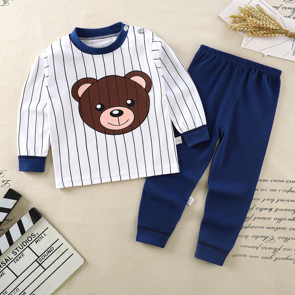 Wholesale Custom Fashion Kids Girls Terno Pyjamas 100% Cotton high quality Cute Animal pattern Pyjamas Set