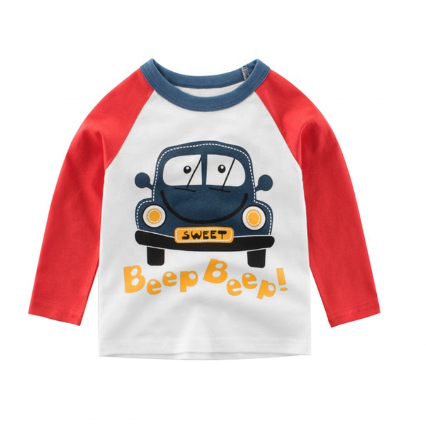 Winter custom baby boys outfits kids sets children long sleeve clothing casual printed cotton boys t-shirts