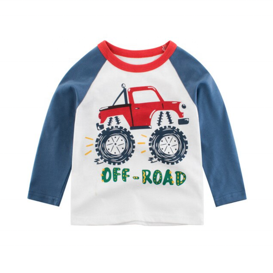 Winter custom baby boys outfits kids sets children long sleeve clothing casual printed cotton boys t-shirts