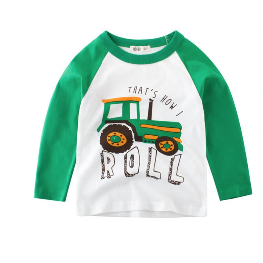 Winter custom baby boys outfits kids sets children long sleeve clothing casual printed cotton boys t-shirts