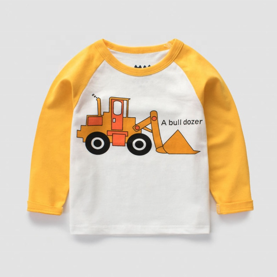 Winter custom baby boys outfits kids sets children long sleeve clothing casual printed cotton boys t-shirts