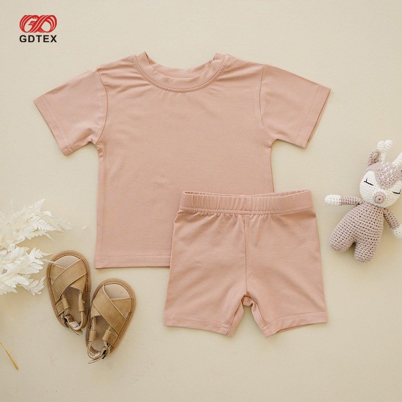 GDTEX Custom Negotiable Price Bamboo/Cotton Children Clothing Set Kid Boy Short Sleeve Shirt and Shorts Toddler Baby Clothes Set