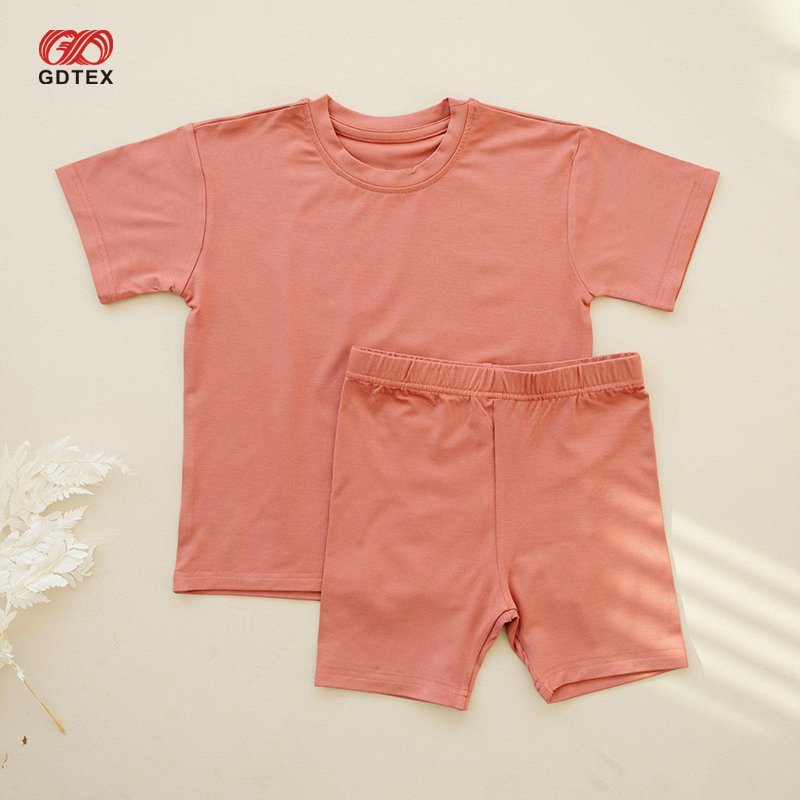 GDTEX Custom Negotiable Price Bamboo/Cotton Children Clothing Set Kid Boy Short Sleeve Shirt and Shorts Toddler Baby Clothes Set
