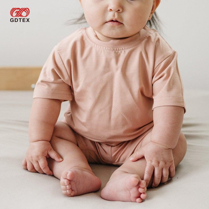 GDTEX Custom Negotiable Price Bamboo/Cotton Children Clothing Set Kid Boy Short Sleeve Shirt and Shorts Toddler Baby Clothes Set