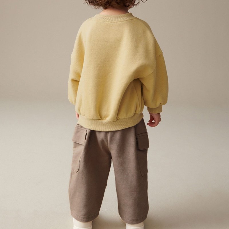 Children's Cotton Suit Light Brown Top+Brown Pant 2 Pcs Sets Kids Suits Boys Children's Clothing Casual Toddler Clothing