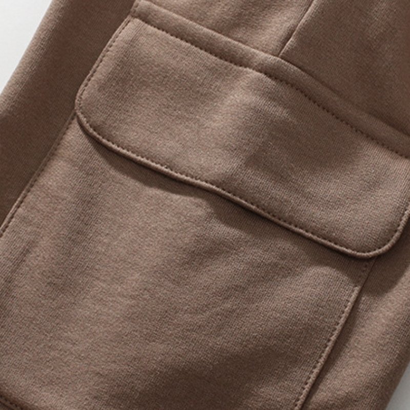 Children's Cotton Suit Light Brown Top+Brown Pant 2 Pcs Sets Kids Suits Boys Children's Clothing Casual Toddler Clothing