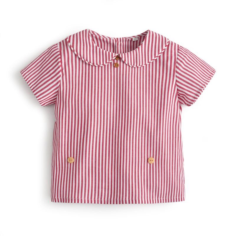 Spanish Kids Clothes Set Summer Children Striped Cotton Shirt Shorts Pants Baptism Outfits Boutique Clothing Suit