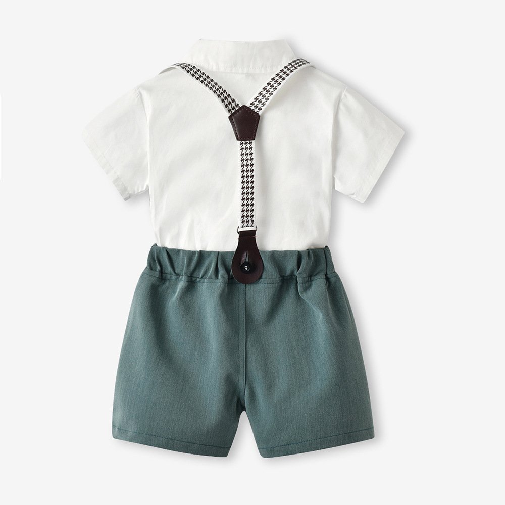 Wholesale Summer Baby Boy Clothing Sets 2-Piece Top Shorts Solid Color Children's Formal Wear Kids Clothes