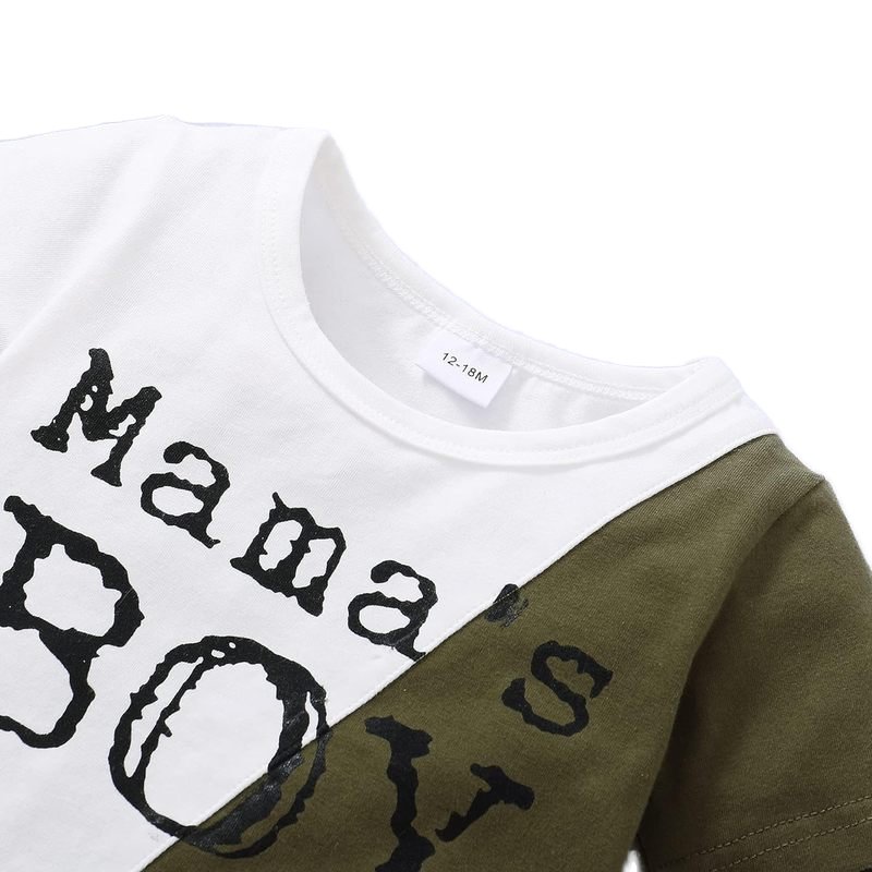 2024 Children 2 pcs kids baby boy Clothes set Short Sleeve New style Summer Boys' letter Print Toddlers cotton Clothes Set