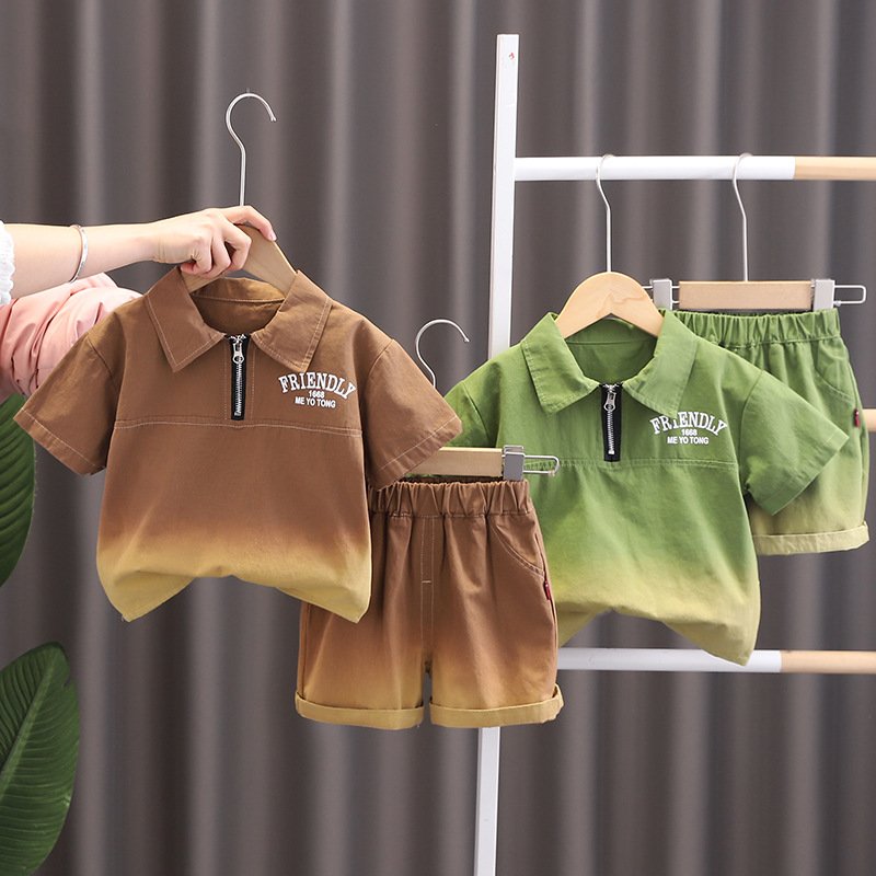 Kids Sports Set Unisex Quick-drying short-sleeved Toddler polo loose shirts Set Boys Tracking Suit Girl Solid Color Clothing Set
