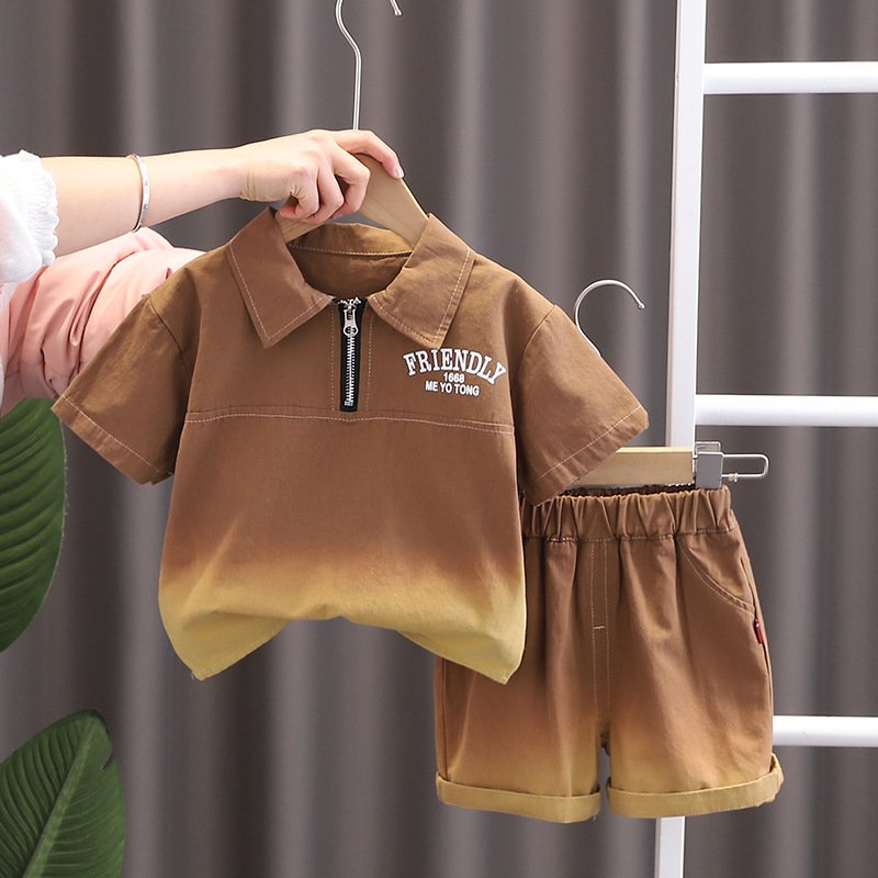 Kids Sports Set Unisex Quick-drying short-sleeved Toddler polo loose shirts Set Boys Tracking Suit Girl Solid Color Clothing Set