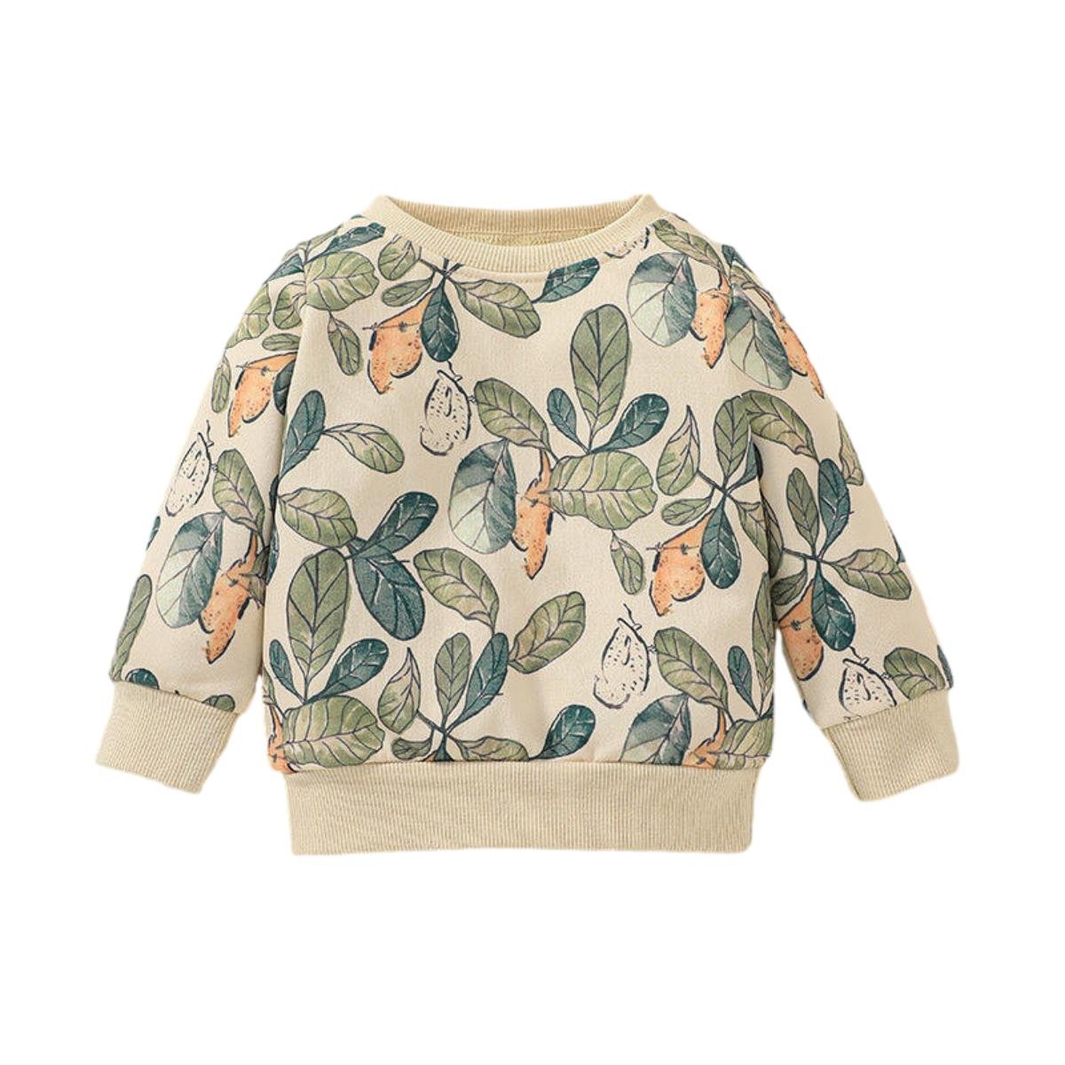 New printed long sleeve pullover sweatshirt two-piece kids boy clothing set 2 to 10 years old