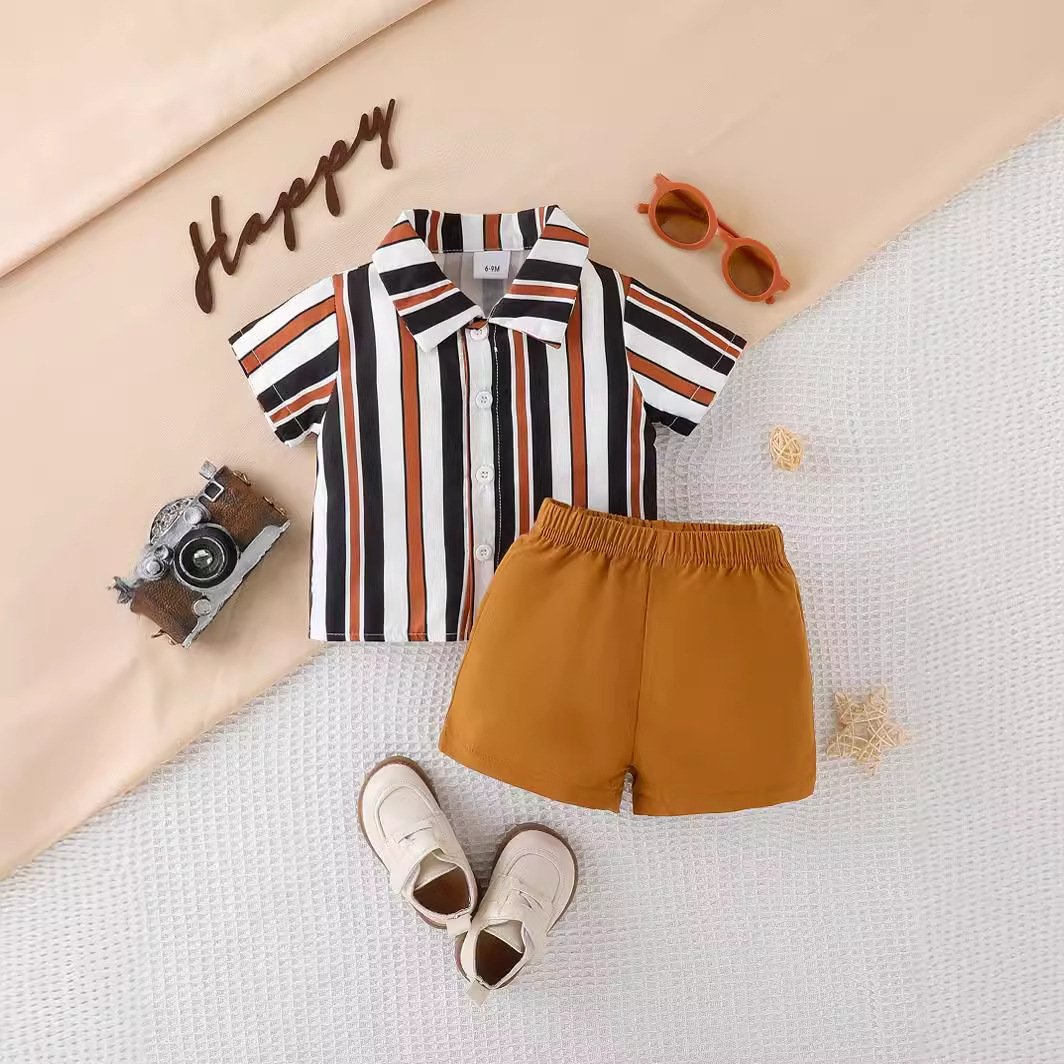 Summer new ins cross-border e-commerce foreign trade hot-selling sports boy clothing two-piece suit