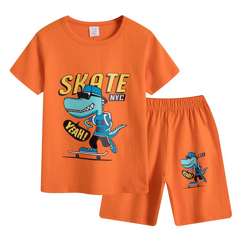Wholesale big Boys Clothes suit Short Sleeve Children's Cotton Shorts T Shirt Set for 4 - 10 years