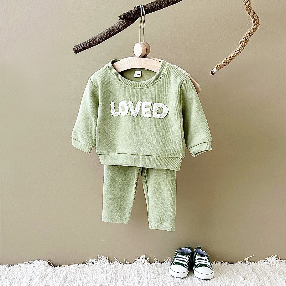 Wholesale Autumn BaBy Clothes Spring Cotton Letter Embroider New Born Baby Set 2pcs Clothing Infant Casual Sportswear