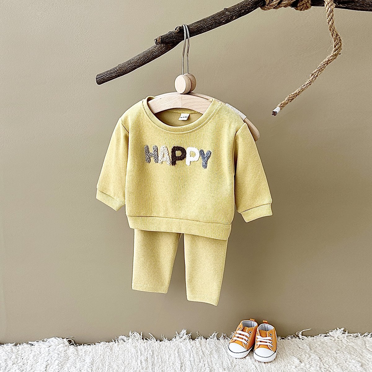 Wholesale Autumn BaBy Clothes Spring Cotton Letter Embroider New Born Baby Set 2pcs Clothing Infant Casual Sportswear