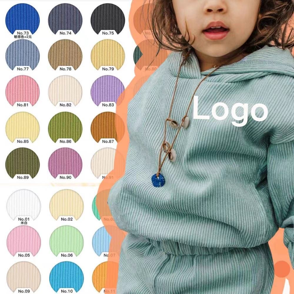 Wholesale Kids Unisex Tracksuit Corduroy Sweatshirt And Shorts 2pcs Jogger Outfits Sets Baby Hooded Hoodie Set Sweatsuit