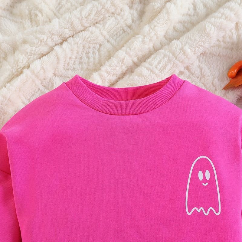 Toddler Halloween Outfits Long Sleeve Ghost Pattern Sweatshirt Pants Baby Boy Girl 2Pcs Set