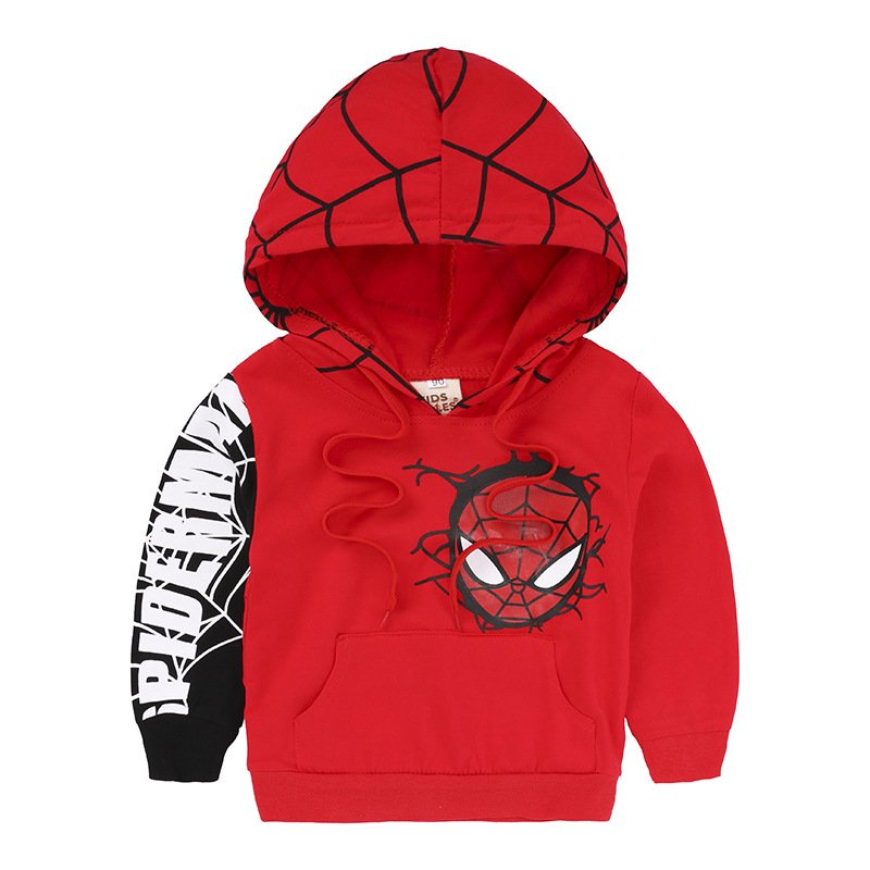 Fast Shipping Boys' Set Children's Sweatshirt Hoodie Color blocking Spider-Man Set Boys' Three Piece Set for Festivals