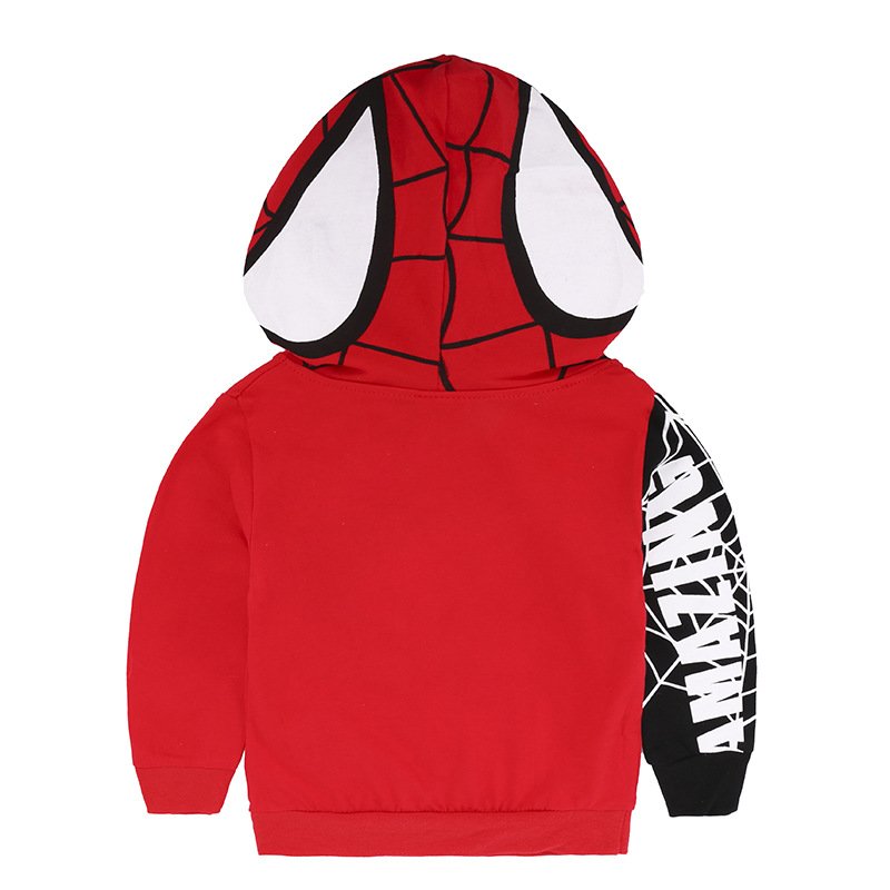 Fast Shipping Boys' Set Children's Sweatshirt Hoodie Color blocking Spider-Man Set Boys' Three Piece Set for Festivals