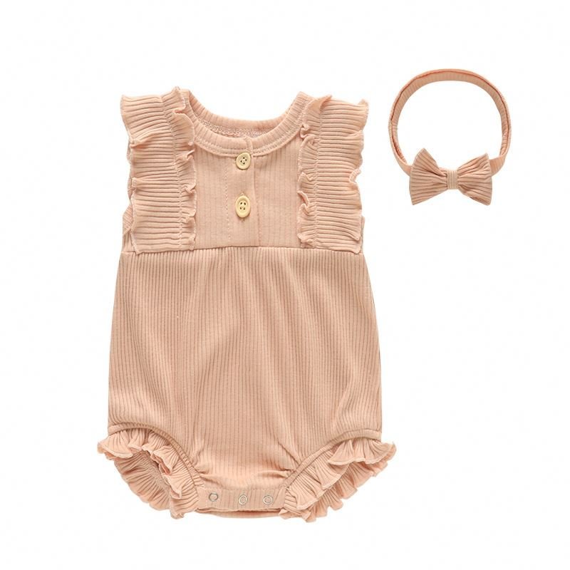 100% Cotton Newborn Boys Girls Jumpsuit Sleeveless Fashion Baby Clothes
