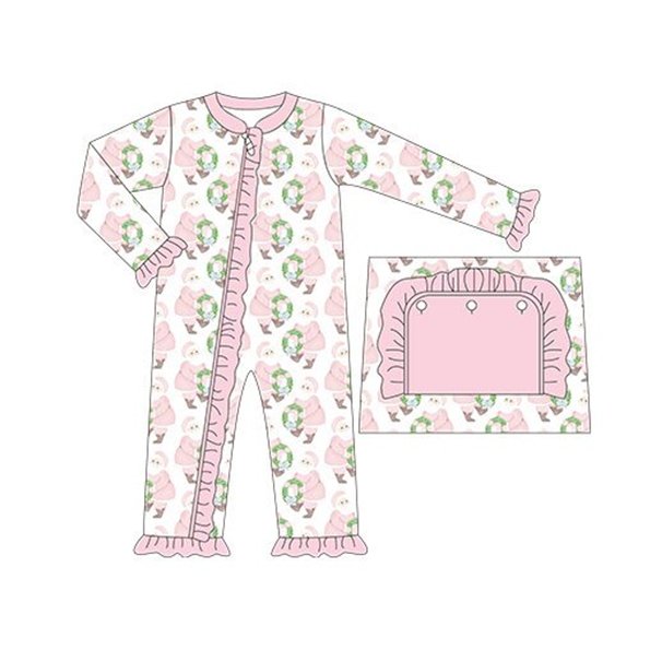 Preorder boutique Christmas santa print kids boys girls outfits kids pajamas sleepwear sibling children's clothing styles