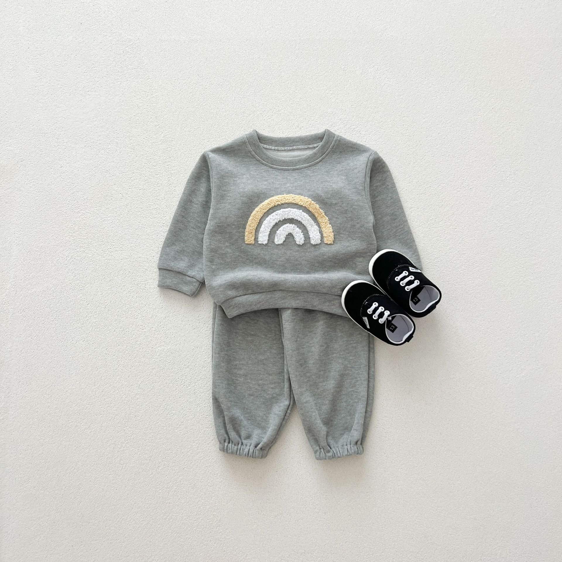 Spring Autumn Baby Boys Casual Clothes Set New Born Girls Cotton Long Sleeve Top+Pants
